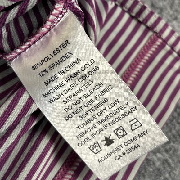 Footjoy West Chester Country Club Polo Golf Shirt Men's Medium Striped Purple - Picture 8 of 9